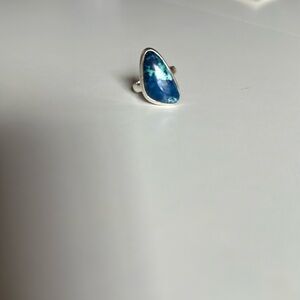 Elegant Blue Silver Ring